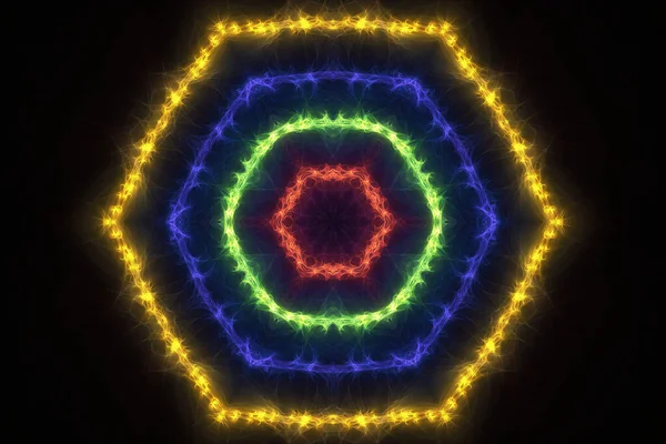 Neon Lights Futuristic Background Fractal Illustration — Stockfoto