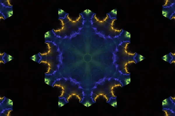 Beautiful Colorful Abstract Symmetric Pattern Ornamental Decorative Kaleidoscope Movement Geometric — Stock fotografie