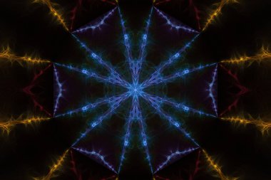 abstract fractal background with lights and glowing neon light