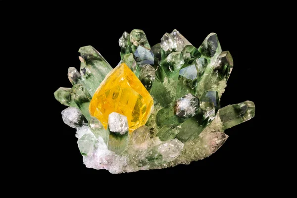 Magnificent Yellow Citrine Green Quartz Crystals — Stock Photo, Image