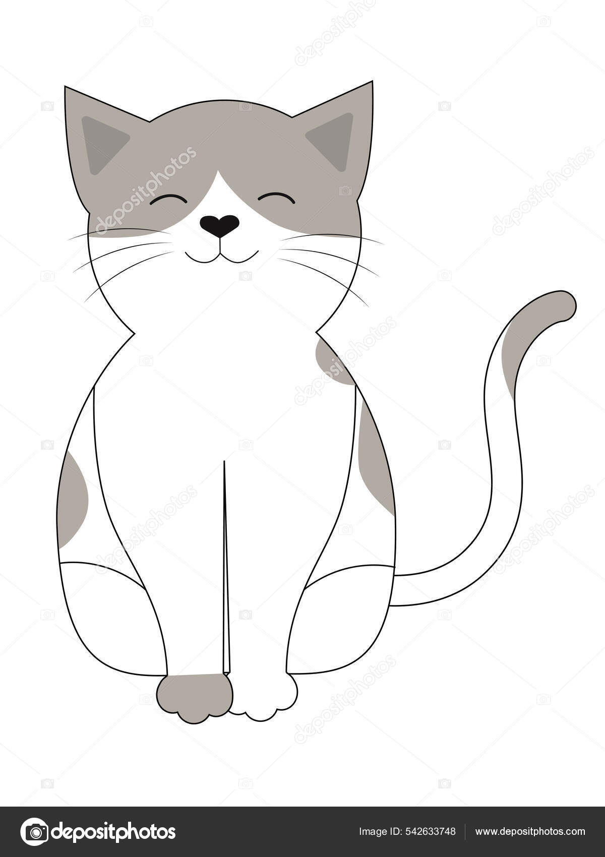 Gato Cinzento Dos Desenhos Animados Gato Animais Dos Desenhos