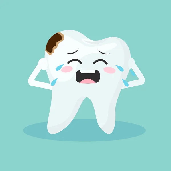 Pláč Bílý Zub Caries — Stockový vektor