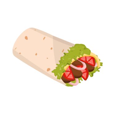 Sebzeli ve etli lezzetli donör kebabı. Fast food