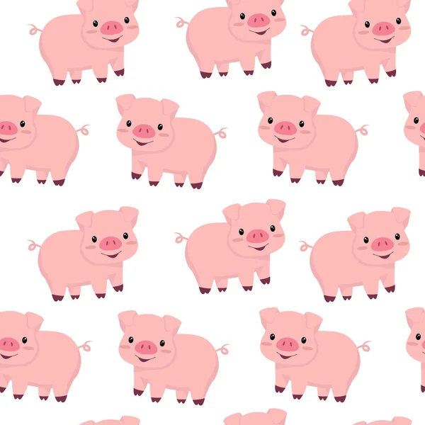 Sevimli pembe domuz ile Seamless Modeli. 