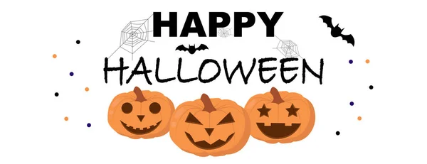 Halloween greeting banner on white background