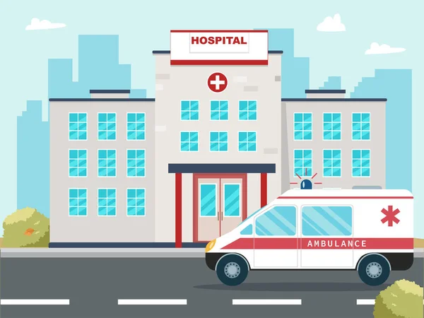 Ambulans arabalı hastane manzarası