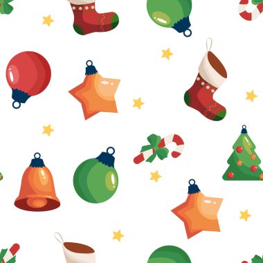 Yıldızlarla süslenmiş renksiz bir Noel süsü. Vektör yeni yıl illüstrasyonu