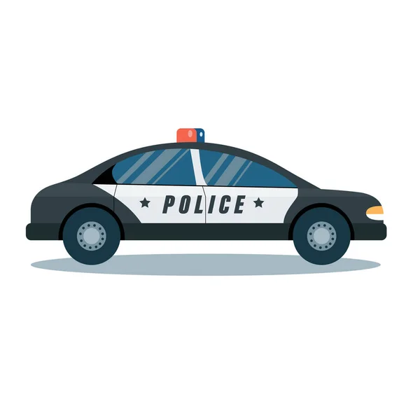 Polis arabası üzerinde beyaz izole
