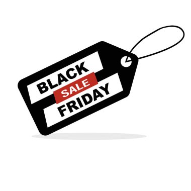 Web için Kara Cuma etiket pankartı. Web indirimi için vektör illüstrasyonu