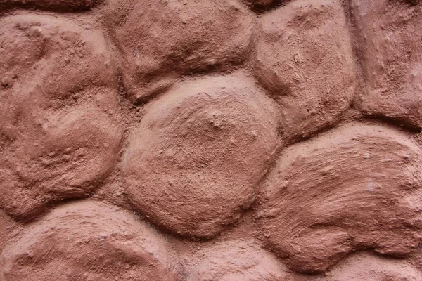Grandes Rocas Pintadas Color Marrón Rosado Antiguo Muro Piedra Natural — Foto de Stock