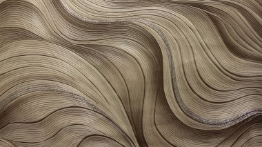 Grunge arkaplanındaki dalga deseni dikişsiz doku, yama kalıbı, kahverengi renk, 3d illüstrasyon