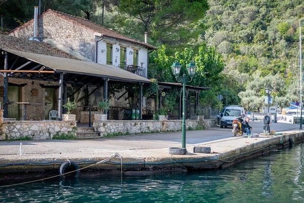 Lefkada Řecko 2021 Uzavřená Kavárna Bar Restaurace Syvotě Konci Prázdninového — Stock fotografie