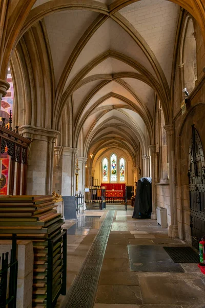 Londyn Zjednoczone Królestwo 2021 Widok Wnętrza South Choir Aisle Prowadzący — Zdjęcie stockowe