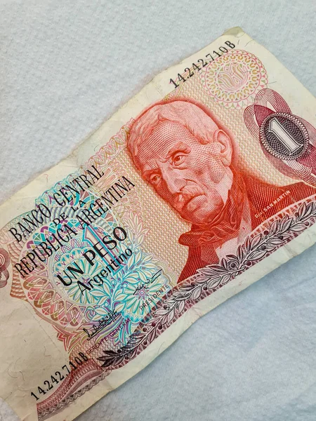 Billet Banque Papier Peso Argentin Ancien Hors Circulation — Photo