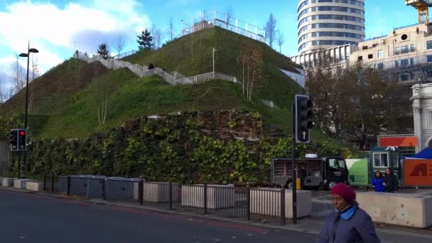 Londen Verenigd Koninkrijk 2021 Een Straat Uitzicht Marble Arch Mound — Stockvideo