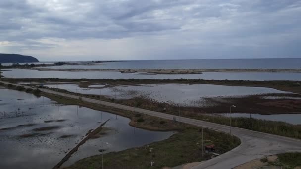 Yunanistan Lefkada Adasından Türk Kalesi Kastro Griva Nın Panoramik Manzarası — Stok video