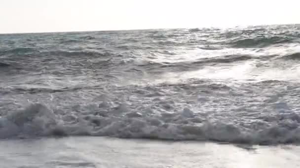 Holiday Beach Large Waves Rolling — Stock Video