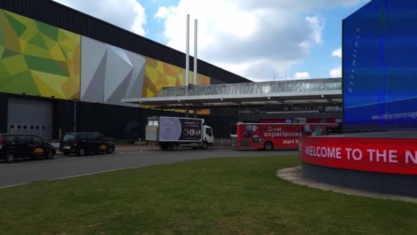 Birmingham 2022 Exterior View Main Entrance National Exhibition Centre Building — Stock Video