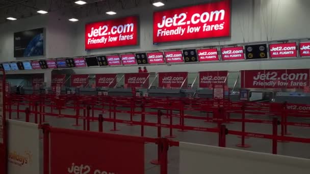 Det Birmingham Förenade Kungariket 2022 Jet2 Com Incheckning Hallen Birmingham — Stockvideo