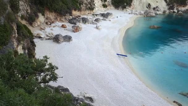 Playa Agiofili Isla Lefkada Grecia Belleza Impresionante Con Mar Azul — Vídeos de Stock