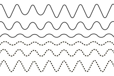 Çizgi dalga vuruşu zigzag. Beyaz arkaplanda izole edilmiş vektör 