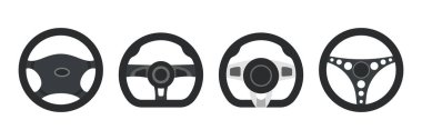 Araba direksiyonu seti. Vektör illüstrasyonu.