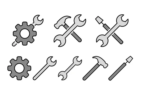 Tools Construction Vector Set Icons — Stock Vector