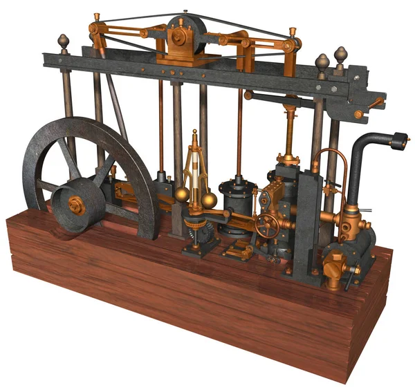 Rendering Illustration Steam Engine Devised Built Perfected Scottish Inventor James — Stock Photo, Image