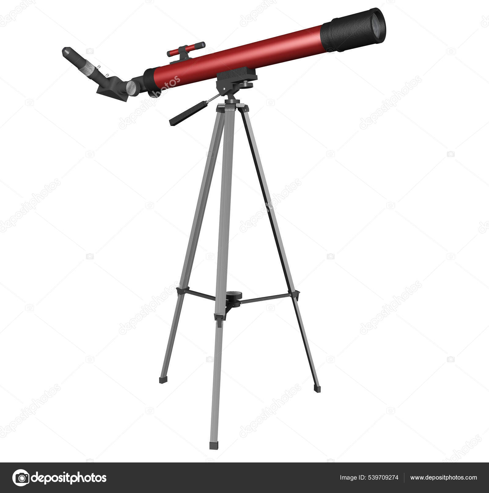 Rendering Illustration Refracting Telescope Prototype Studying