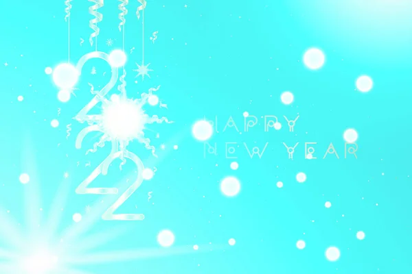 Bonne Année 2022 Carte Vœux Avec Numéros Rubans Sur Fond — Image vectorielle