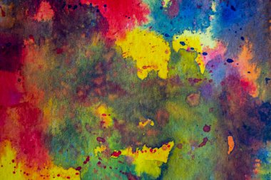 Kağıt üzerinde renkli desenli suluboya arkaplan