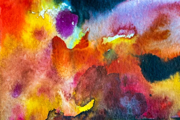 Bunt Strukturierte Aquarell Hintergrund Auf Papier — Stockfoto