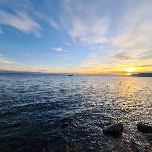 Autumn Vacation Shore Sunset Lake Baikal — Stock Photo, Image