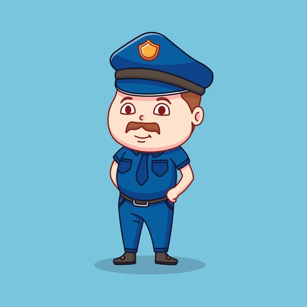 Policeman His Blue Uniform — Stock Vector