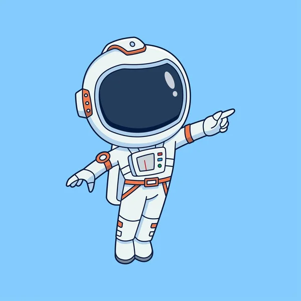 Cute Astronaut Wearing Space Suit — Stock Vector