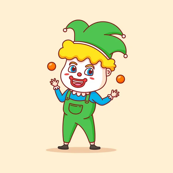 Funny Clown Doing Show — Stockový vektor