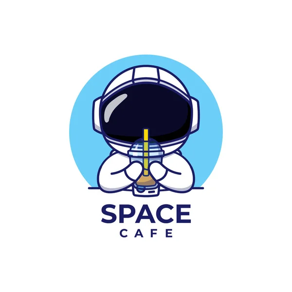 Cute Astronaut Logo Concept Isolated — Stock Vector