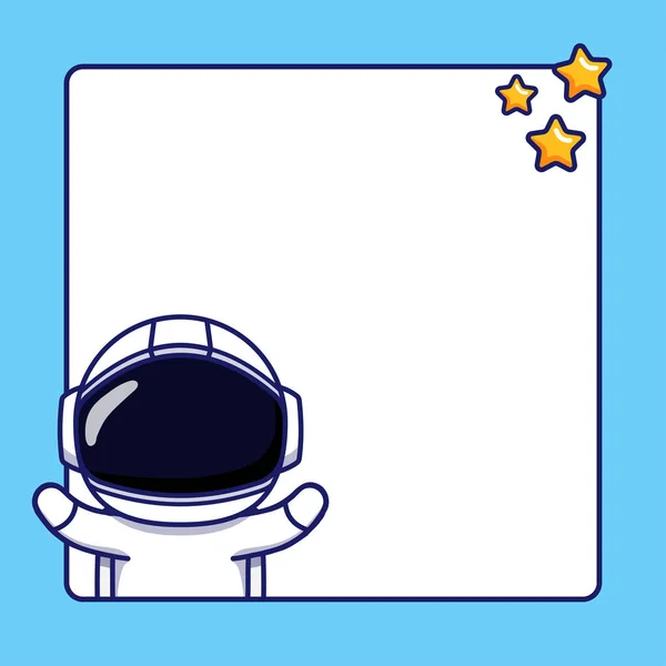 Cute Astronaut Blank Text Board — Vector de stock