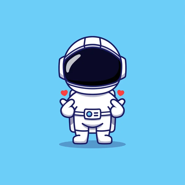 Astronauta Bonito Posando Mão Amor Ilustrações De Bancos De Imagens Sem Royalties