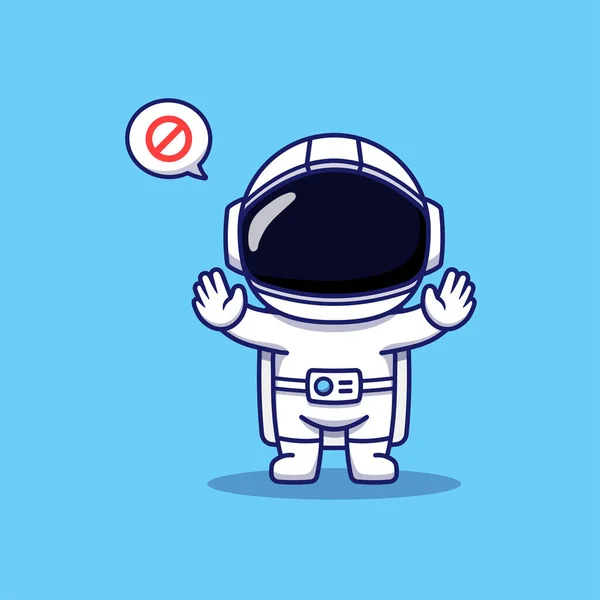 Astronauta Bonito Posando Mãos Proibir Ilustração De Bancos De Imagens
