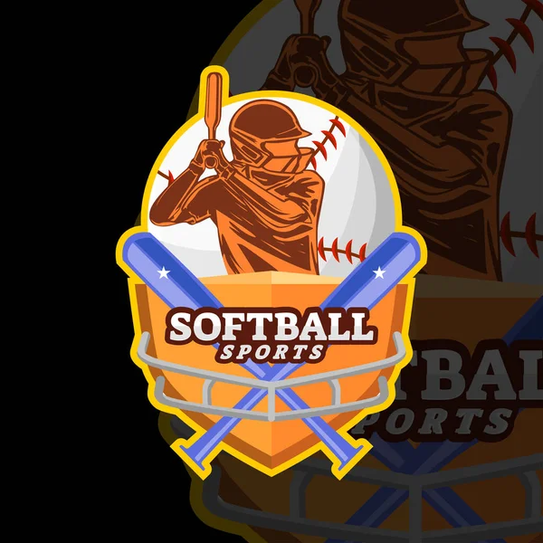 Premium Vector Softball Sports Logos Icons — Stock Vector