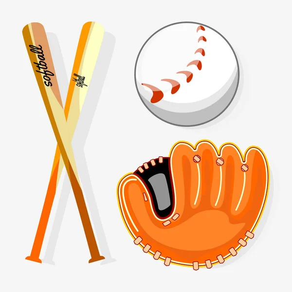 softball sports equipment illustration vector design