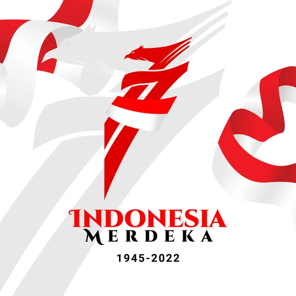 Ταχυδρομικό Λογότυπο 77Η Επέτειος Της Ανεξαρτησίας Της Ινδονησίας Αυγούστου — Διανυσματικό Αρχείο