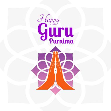 vector hand silhouette and iconic lotus for purnima teacher's day greetings