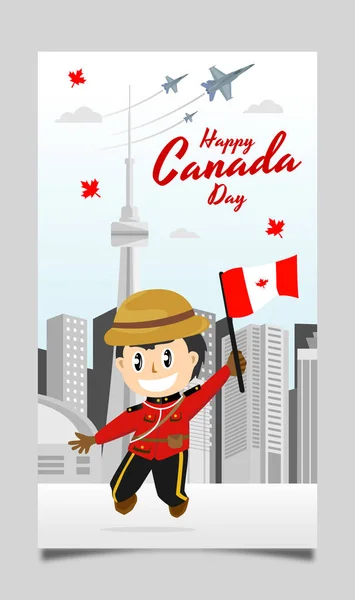 Greeting Card Canada Independence Day — 图库矢量图片