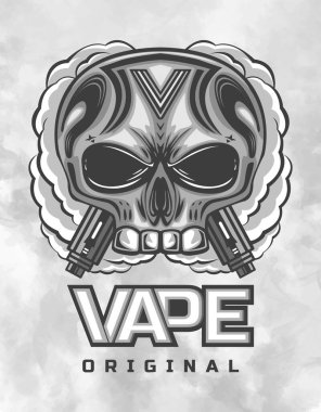 premium class alien head shape vape lover community logo