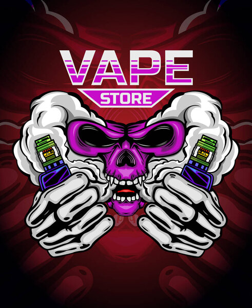 a community or vape shop logo with an elegant and cool skull shape