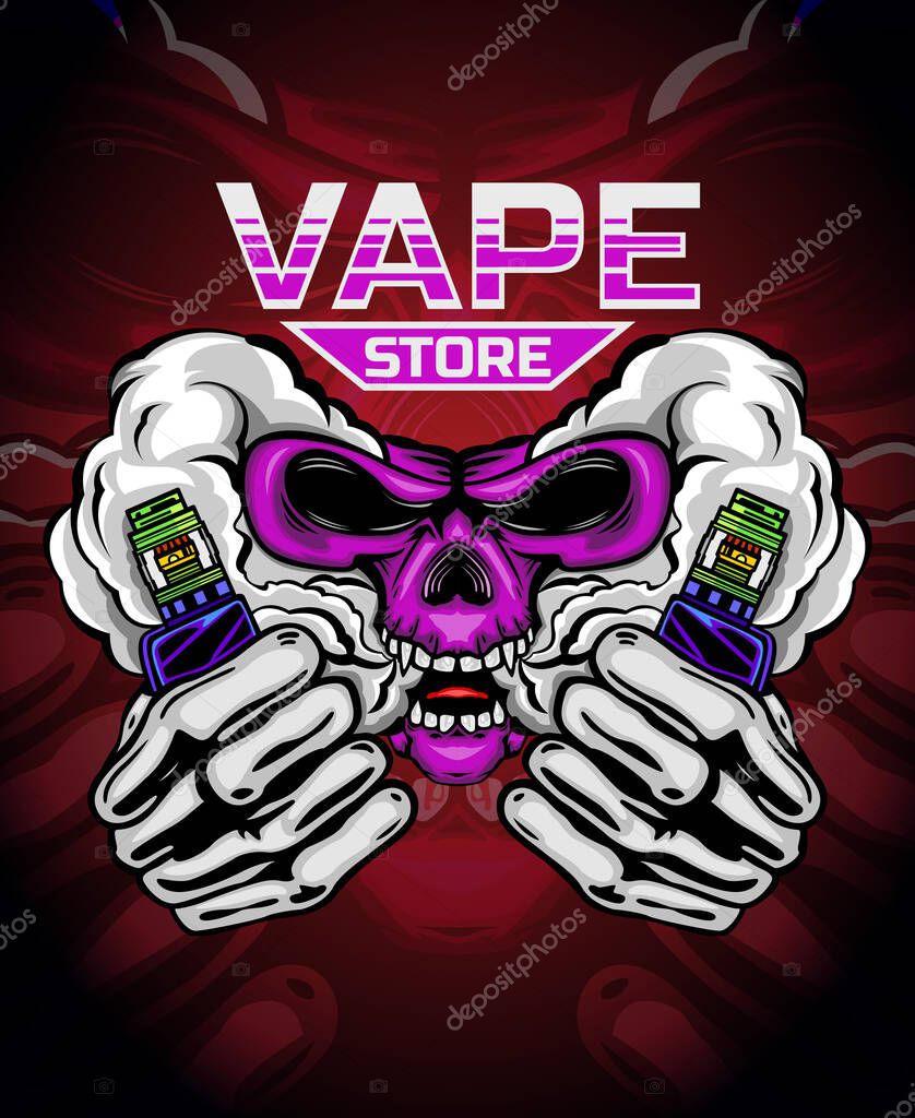 A community or vape shop logo with an elegant and cool skull shape