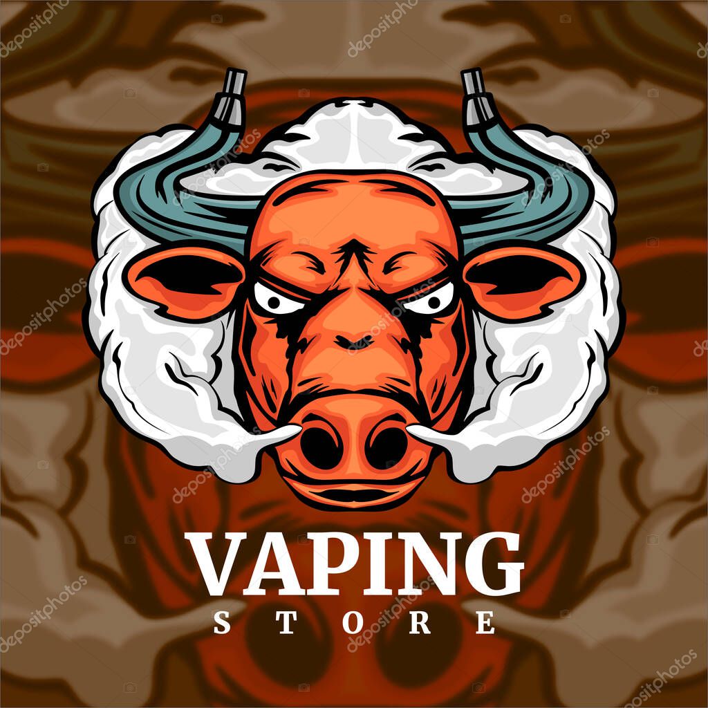 True bull logo for vaping shop, elegant premium
