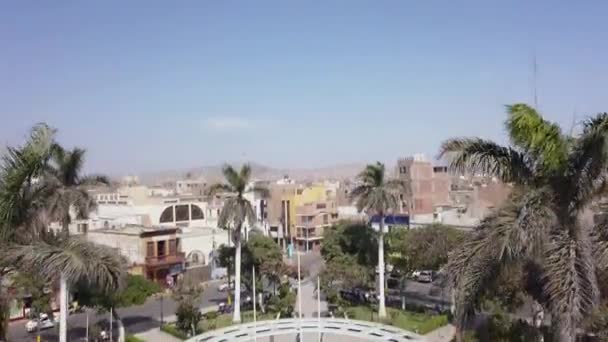 Drone Aéreo Vista Praça Huacho Lima Peru Casma Peru Abril — Vídeo de Stock